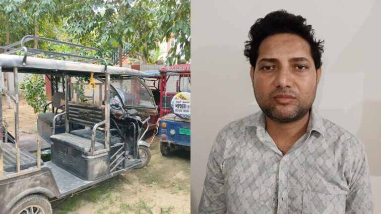 चोरी की ई रिक्शा खरीदने वाला भरतपुर से गिरफ्तार, आरोपी के कब्जे से 14 ई रिक्शा बरामद